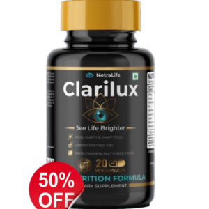 Clarilux Eye Health Capsules by NetraLife for clear vision, sharp focus, eye comfort, and protection from daily screen stress.