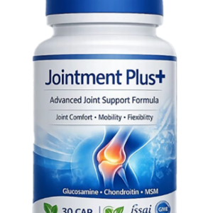 Jointment Plus+ Advanced Joint Support Formula with Glucosamine, Chondroitin and MSM, 30 capsules for joint comfort, mobility and flexibility.